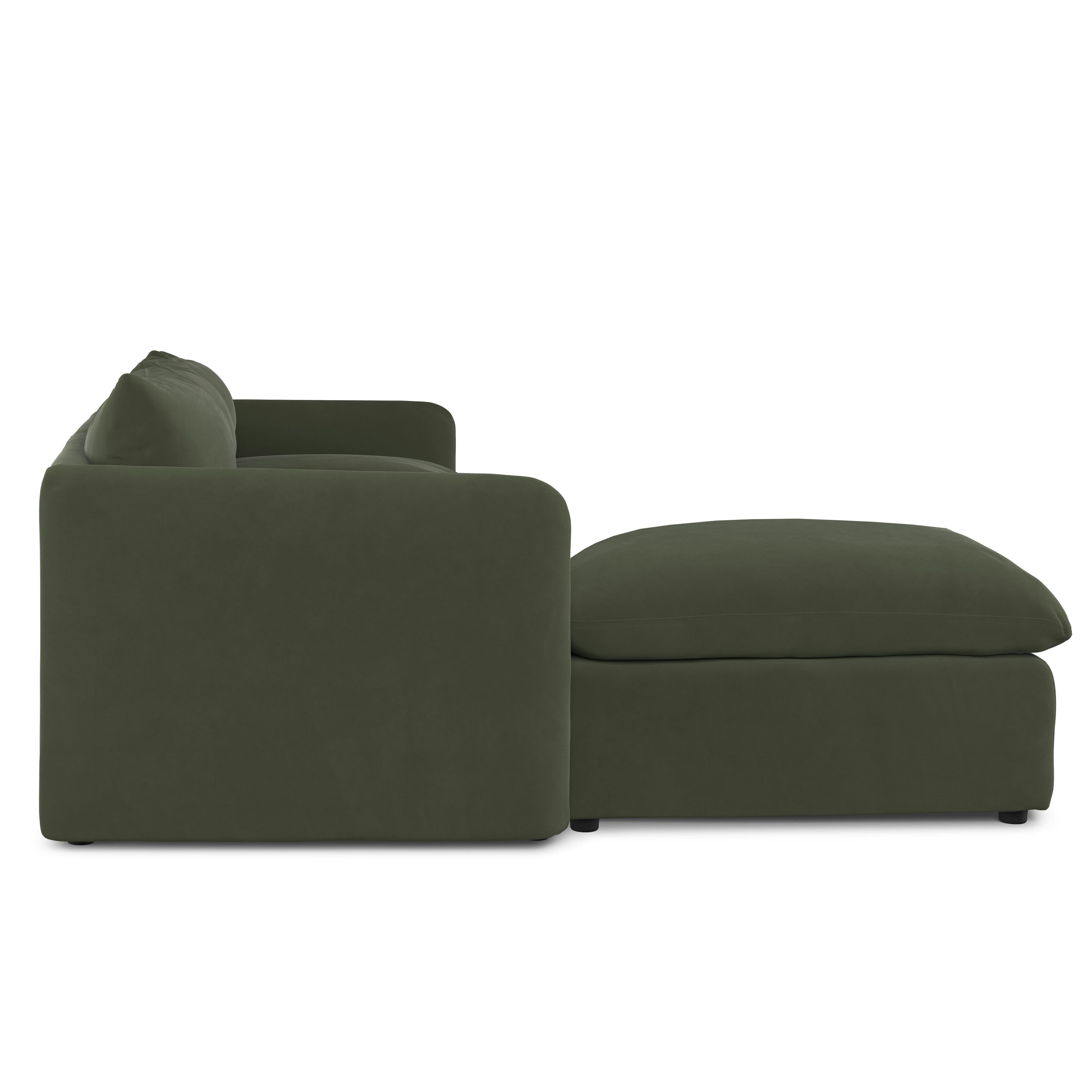 131.5" Velvet Modular Sectional - Green