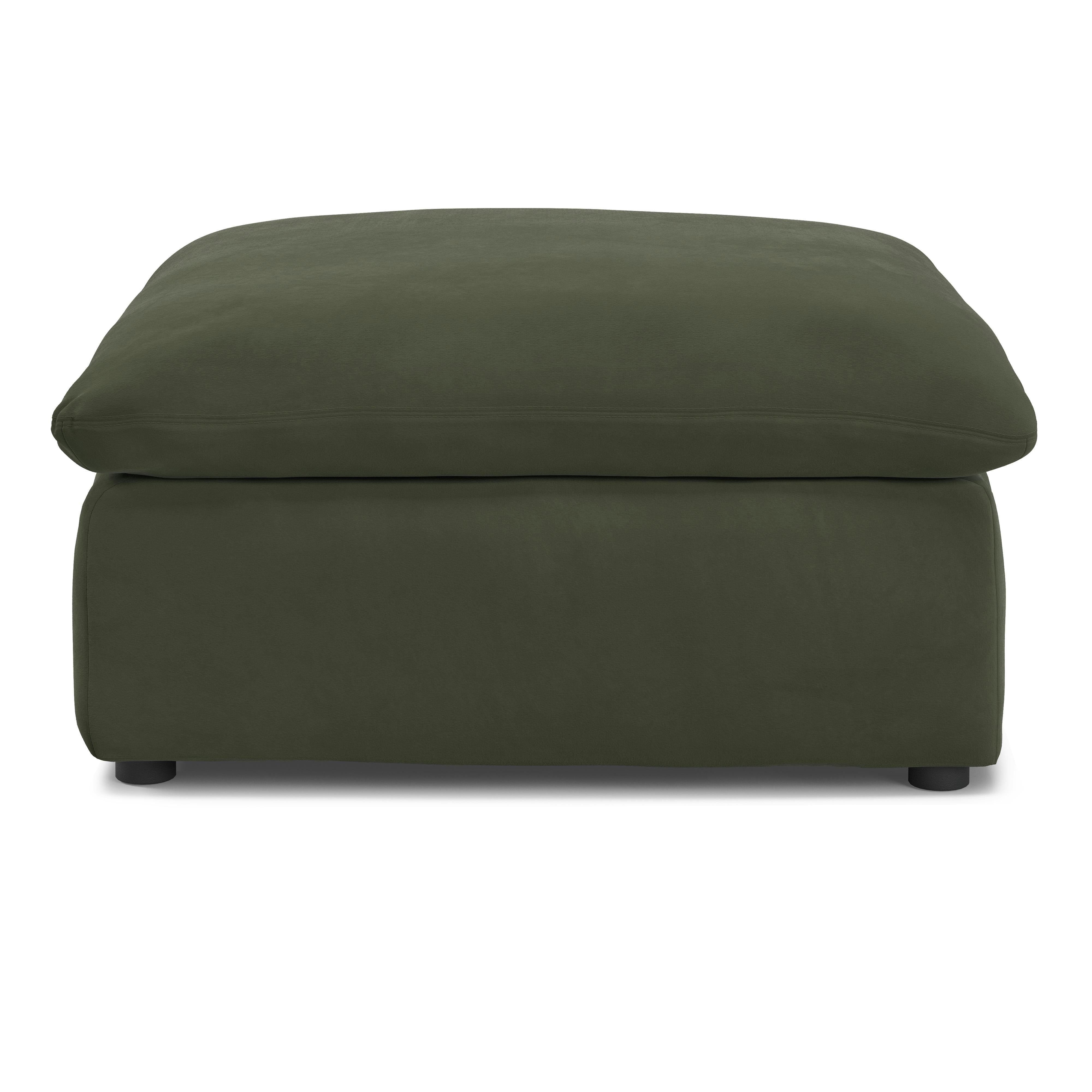 41" Velvet Ottoman - Green
