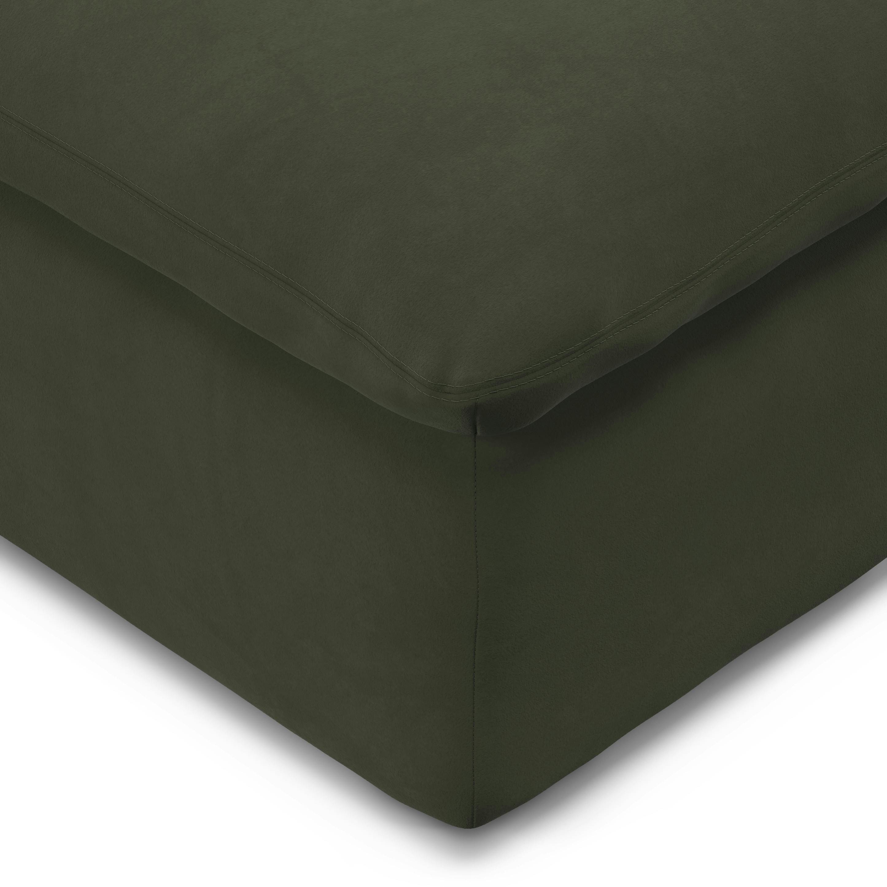 41" Velvet Ottoman - Green