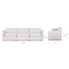 131.5" Modular Sofa - Silver Ivory