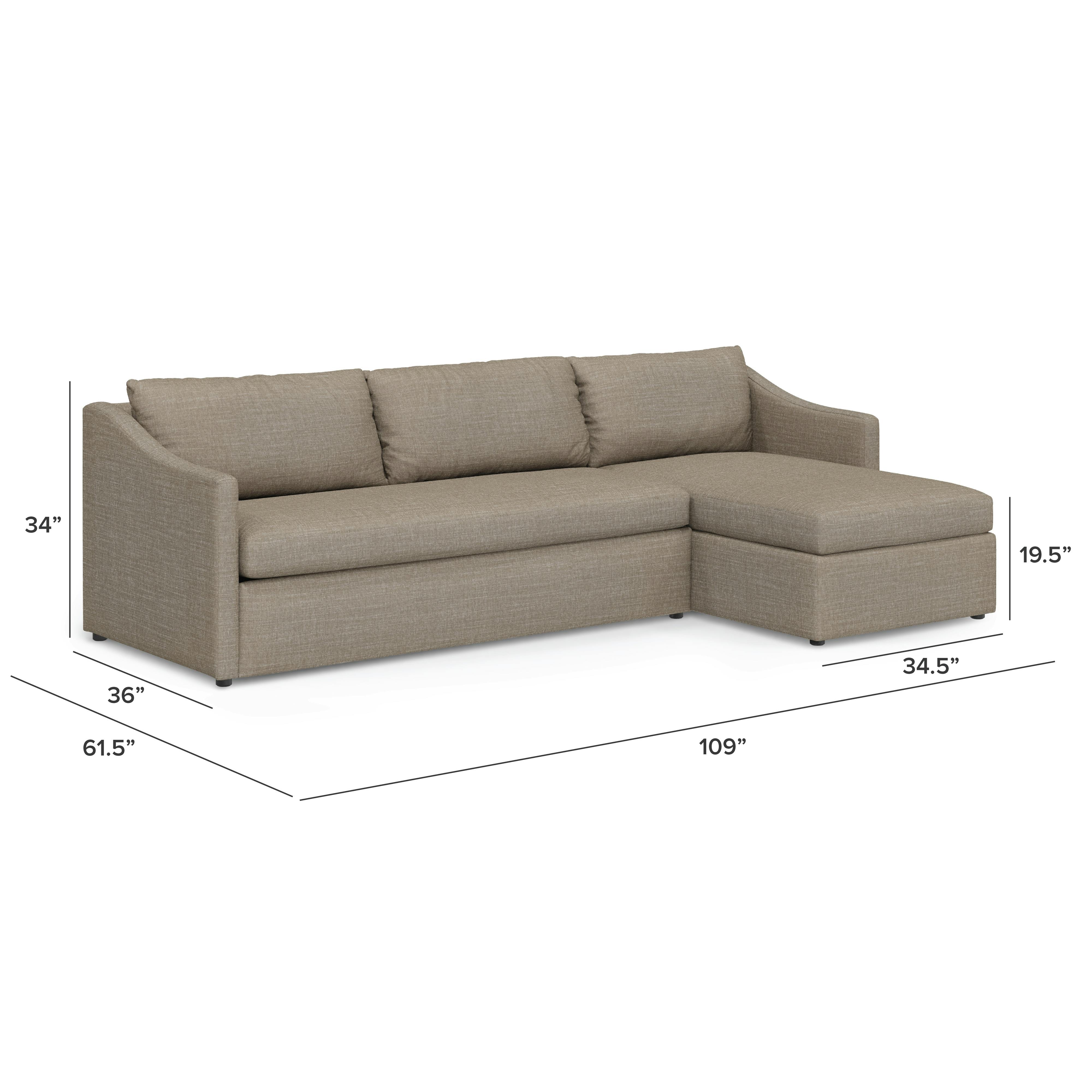 109"  Storage Sleeper Sectional - Napa Taupe
