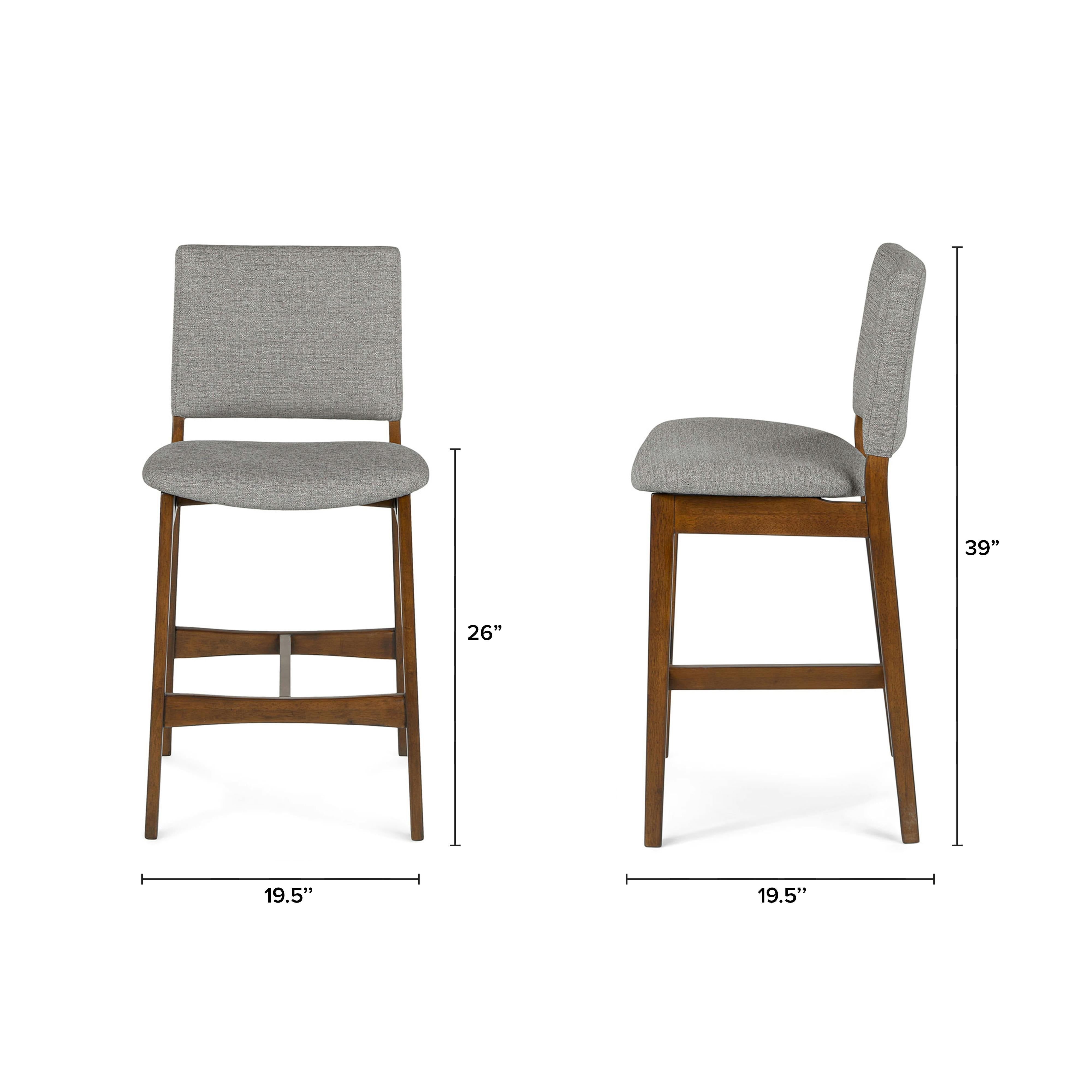 Walnut Quarry Gray counter stool