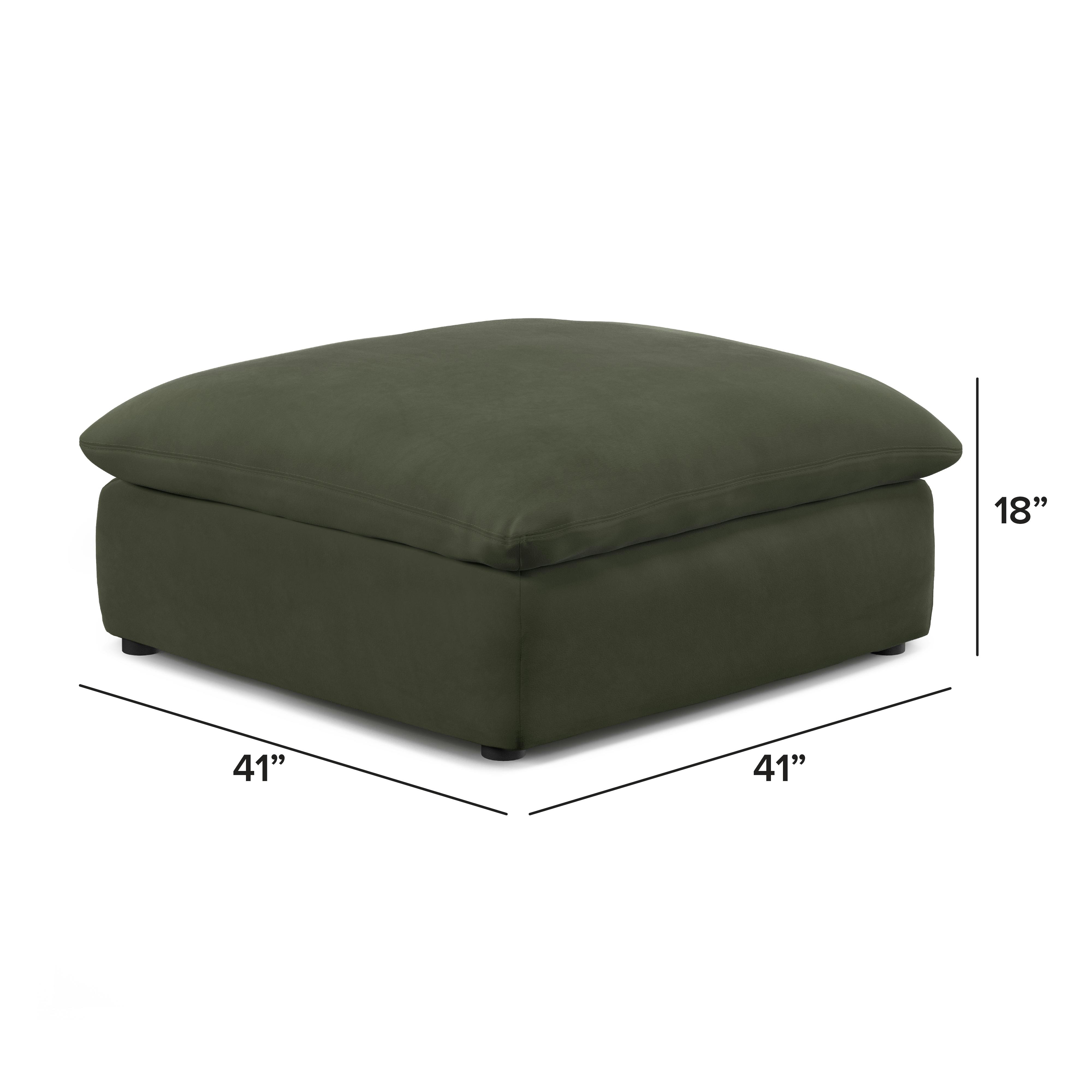 41" Velvet Ottoman - Green