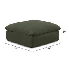 41" Velvet Ottoman - Green