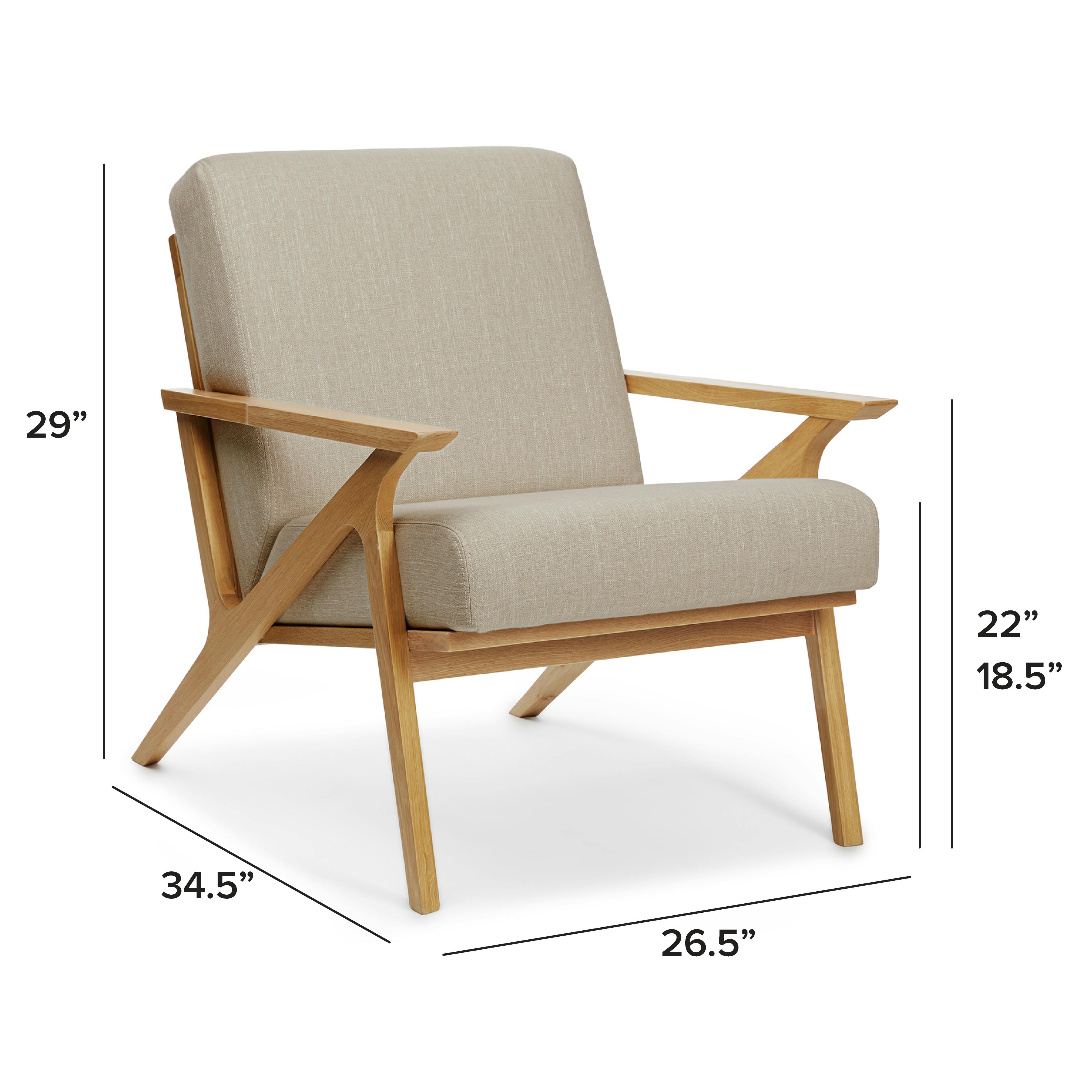 Oak and Welsh Taupe - 26" Lounge Chair