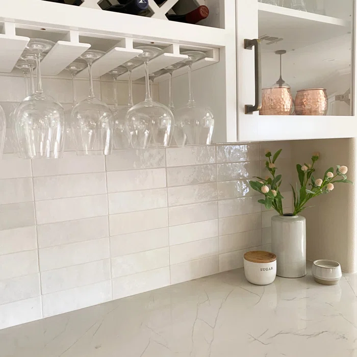 2.5" x 8" Ceramic Tile White