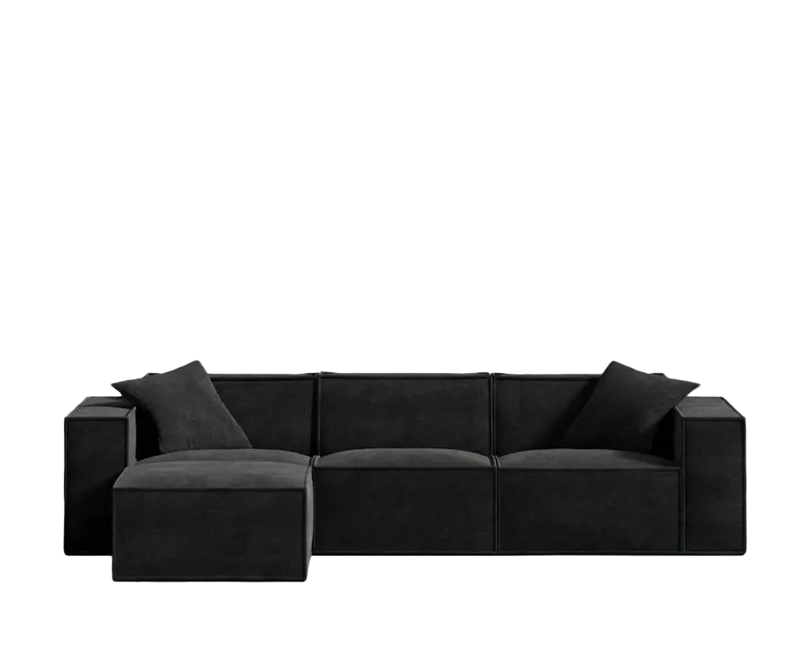 4 pieces Carbon Black - Sectional Sofa