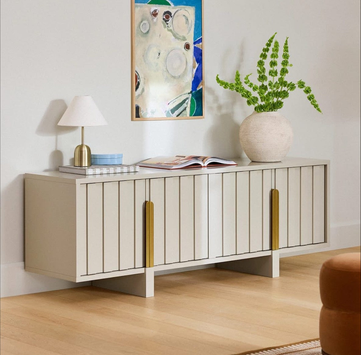 Felix 72" Media Unit - Taupe(Minor damage)